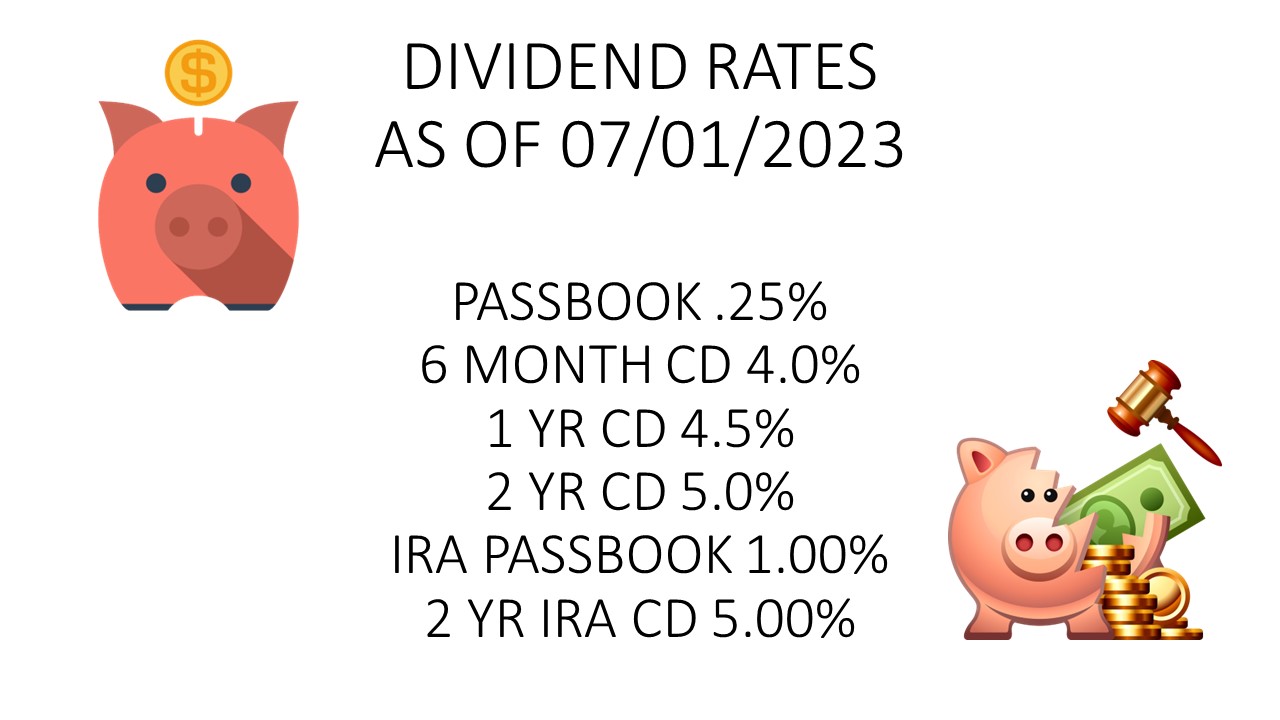 Dividend Rates - 07/01/2023