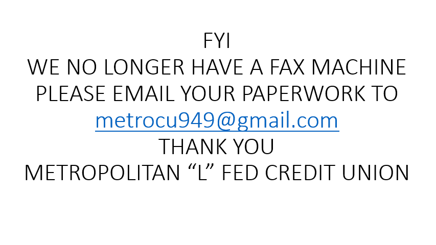 FYI No longer have fax machine