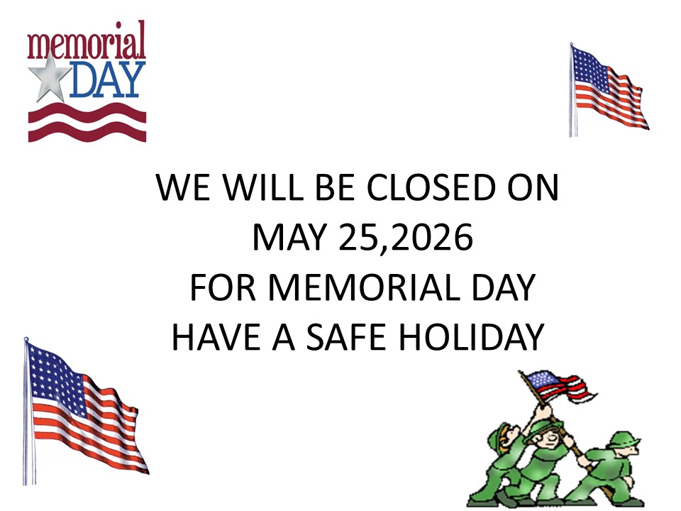 Memorial Day May 25, 2026