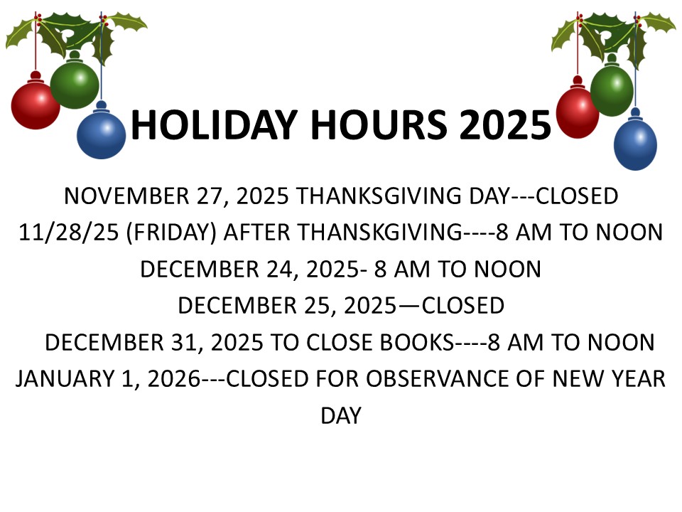 2024 Holiday Hours